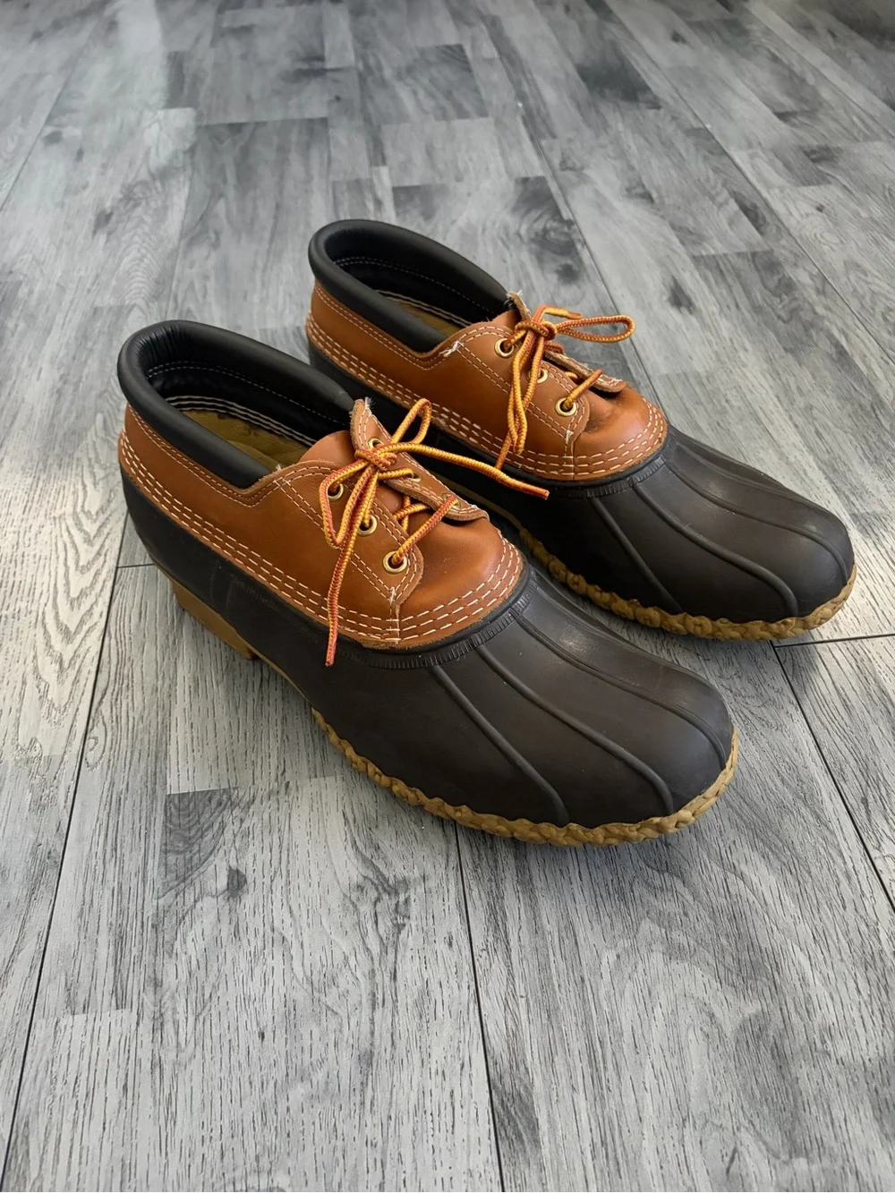 L.L. Bean Brown and Black Classic Short Duck Bean Boots